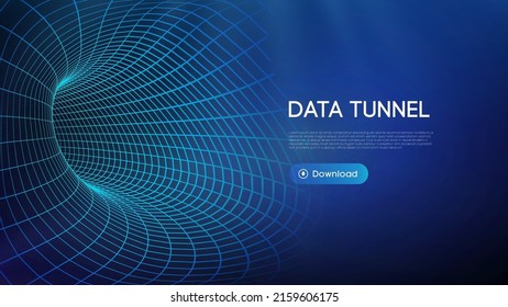 Ilustración vectorial del puente de datos. El tráfico de grandes datos y la visualización de datos. Antecedentes de la tecnología digital de la red de comunicación.