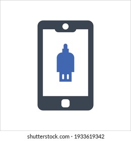 Datenkabel-Verbindung auf dem mobilen Symbol, Vektorgrafik