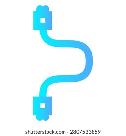 Data cable connection link featuring a vibrant blue gradient in a sharp minimalist aesthetic for telecommunications marketing