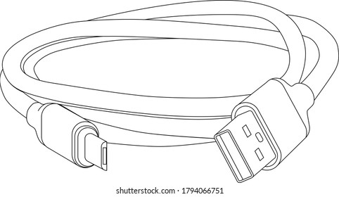 Data cable, DC 2, USB-USB Type-C