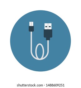 data cable glyph flat vector icon