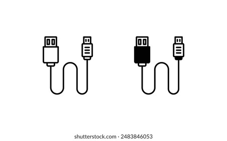 Data Cable icon design with white background stock illustration