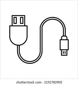 icono de cable de datos en fondo blanco