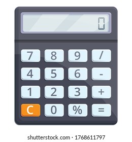 Data calculator icon. Cartoon of data calculator vector icon for web design isolated on white background