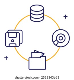 Categorias e tipos de dados Ícone Projetar tipos de dados, variedade de dados, dados estruturados