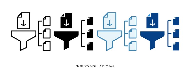 Data Category Icon Set Multiple Style Collection