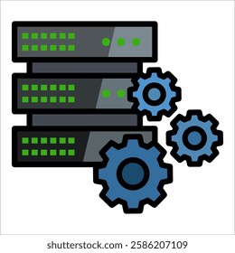 Data Center Automation Icon Element For Design