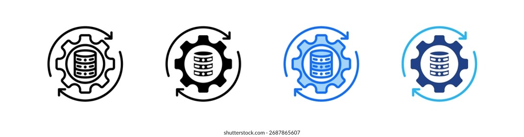 Data Center Automation Icon Set Multiple Style Collection