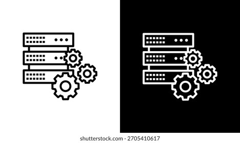 Automatización del centro de datos Diseño de conjunto de iconos blancos