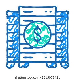 data center business intelligence doodle icon sketch vector. data center business intelligence sign. isolated symbol illustration