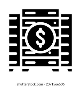 Symbol-Vektorgrafik von Business Intelligence im Rechenzentrum. Business Intelligence-Zeichen im Rechenzentrum. isoliertes Kontursymbol