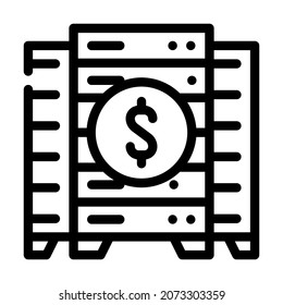 data center business intelligence line icon vector. data center business intelligence sign. isolated contour symbol black illustration