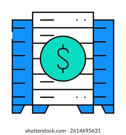 data center business intelligence line icon vector. data center business intelligence sign. isolated symbol illustration