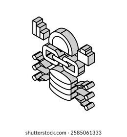 data center business isometric icon vector. data center business sign. isolated symbol illustration
