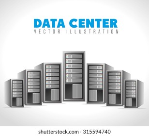 Data center, cloud computing and hosting, vector illustration eps 10.