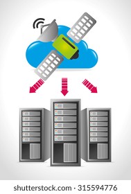 Data center, cloud computing and hosting, vector illustration eps 10.