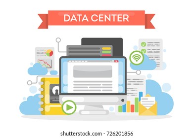 Data center cloud tecnology for data storage and protection.