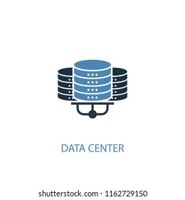 data center concept 2 colored icon. Simple blue element illustration. data center concept symbol design from Digital economy set. Can be used for web and mobile UI/UX