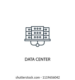 Data center concept line icon. Simple element illustration. Data center concept outline symbol design from Big data, database set. Can be used for web and mobile UI/UX