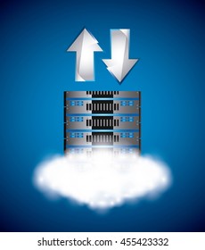Data center concept represented by web hosting icon. Colorfull and flat illustration. 