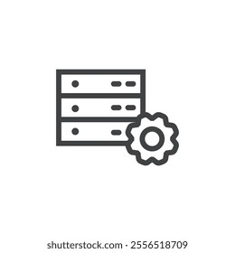 Data center configuration icon Vector logo outline