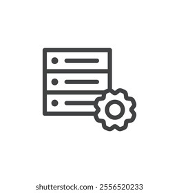 Data center configuration icon Vector logo outline