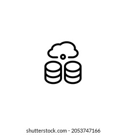Data Center Database Hosting Storage Outline Icon, Logo, and illustration Vector