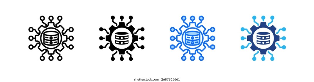 Data Center Design Icon Set Multiple Style Collection