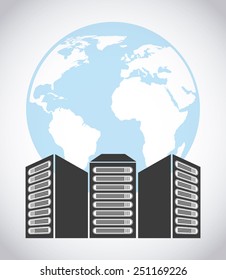 data center design, vector illustration eps10 graphic 