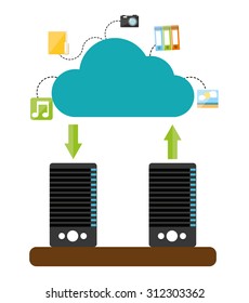 data center design, vector illustration eps10 graphic 