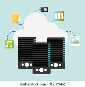 data center design, vector illustration eps10 graphic 