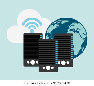 data center design, vector illustration eps10 graphic 