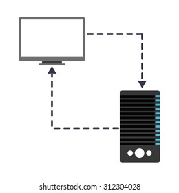 data center design, vector illustration eps10 graphic 