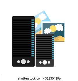 data center design, vector illustration eps10 graphic 