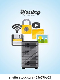 data center design, vector illustration eps10 graphic 