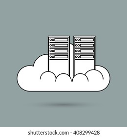 Data center design , vector illustration