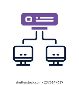 icono de doble tono del centro de datos. icono vector para tu sitio web, móvil, presentación y diseño de logotipo.