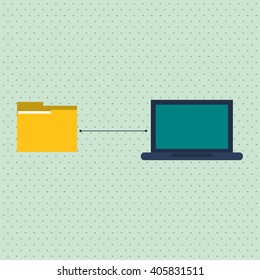 Data center and file,  design , vector illustration