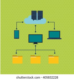 Data center and file,  design , vector illustration