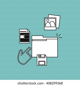 Data center and file,  design , vector illustration