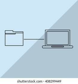Data center and file,  design , vector illustration