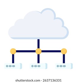 Data center flat color icon. Simple vector icon design in flat color style. Editable vector format