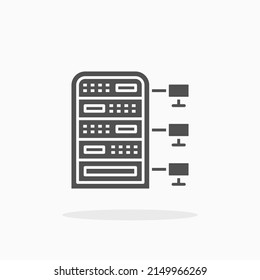 icono de glifo del centro de datos. Se puede usar para productos digitales, presentación, diseño de impresión y más.