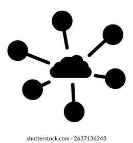 Data center gylph icon. Simple vector icon design in gylph style. Editable vector format