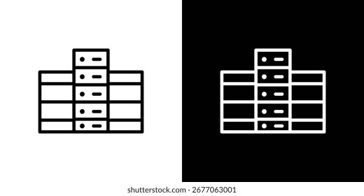 Ícone de data center Gráfico de vetor em preto-e-branco