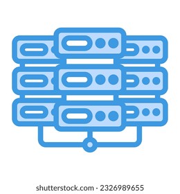 Icono del centro de datos en azul, uso para presentación de aplicaciones móviles del sitio web