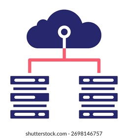 Data Center Icon Color Fill Style Vector Illustration