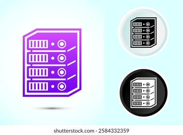 Data center icon design illustration. Computer server vector icon