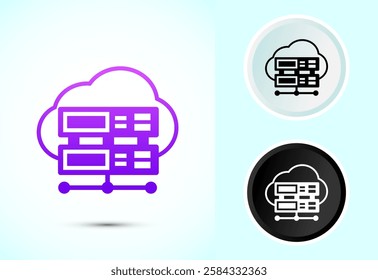 Data center icon design illustration. Computer server vector icon