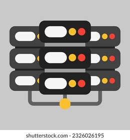Data Center icon in flat style, use for website mobile app presentation